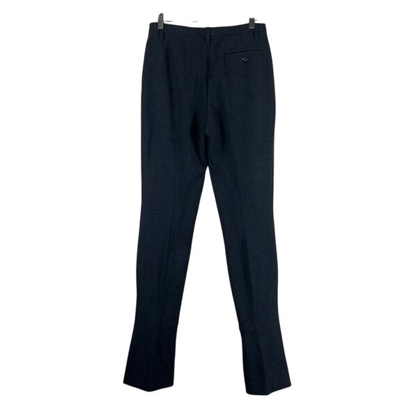 Prada Wool Flared Trousers Womens 10 Black Seamed Hem Quiet Luxury Career Work - Picture 4 of 6